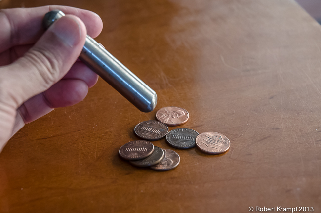 Magnet and pennies