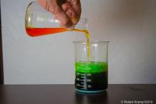 mixing chemicals