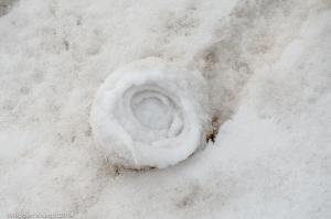 coiled snow structure